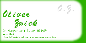 oliver zwick business card