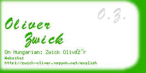 oliver zwick business card